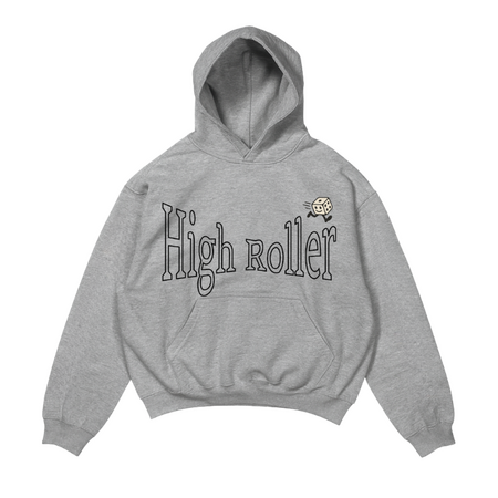 HIGH ROLLER | HIGH ROLLER GAMBLE ON YOURSELF LOGO HOODIE (COSMOPOLITAN GRAY) $100.00